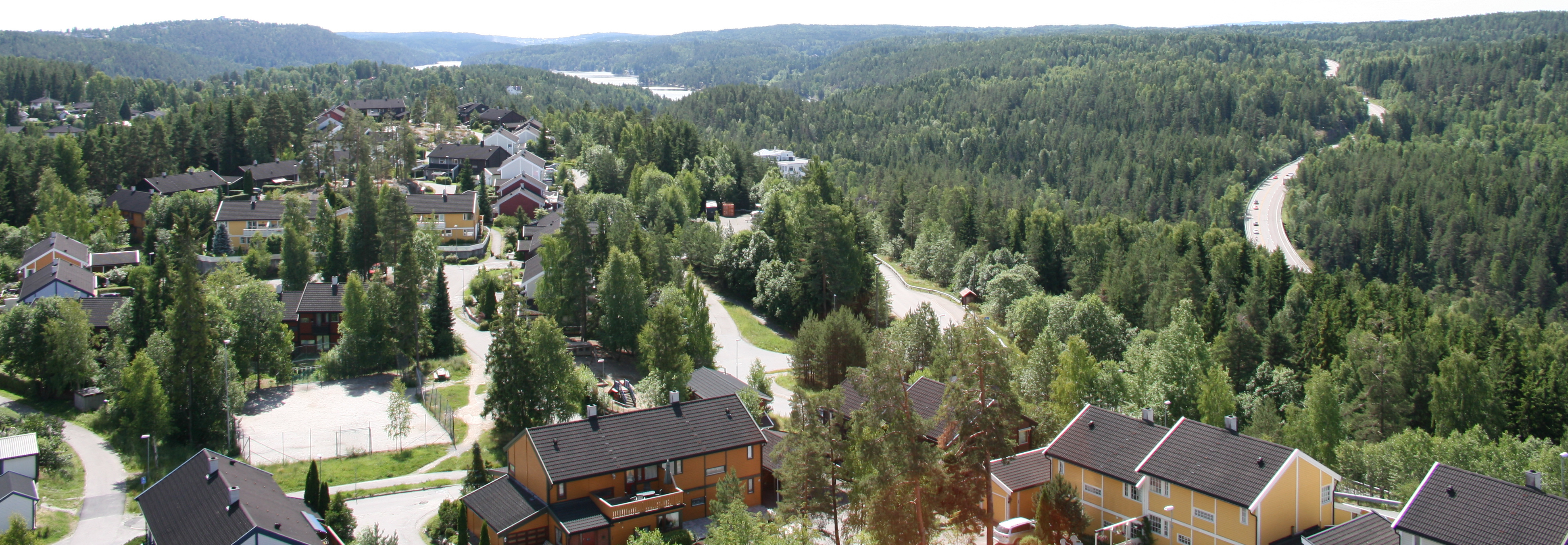 Residential view across Trollåsen in Nordre Follo
